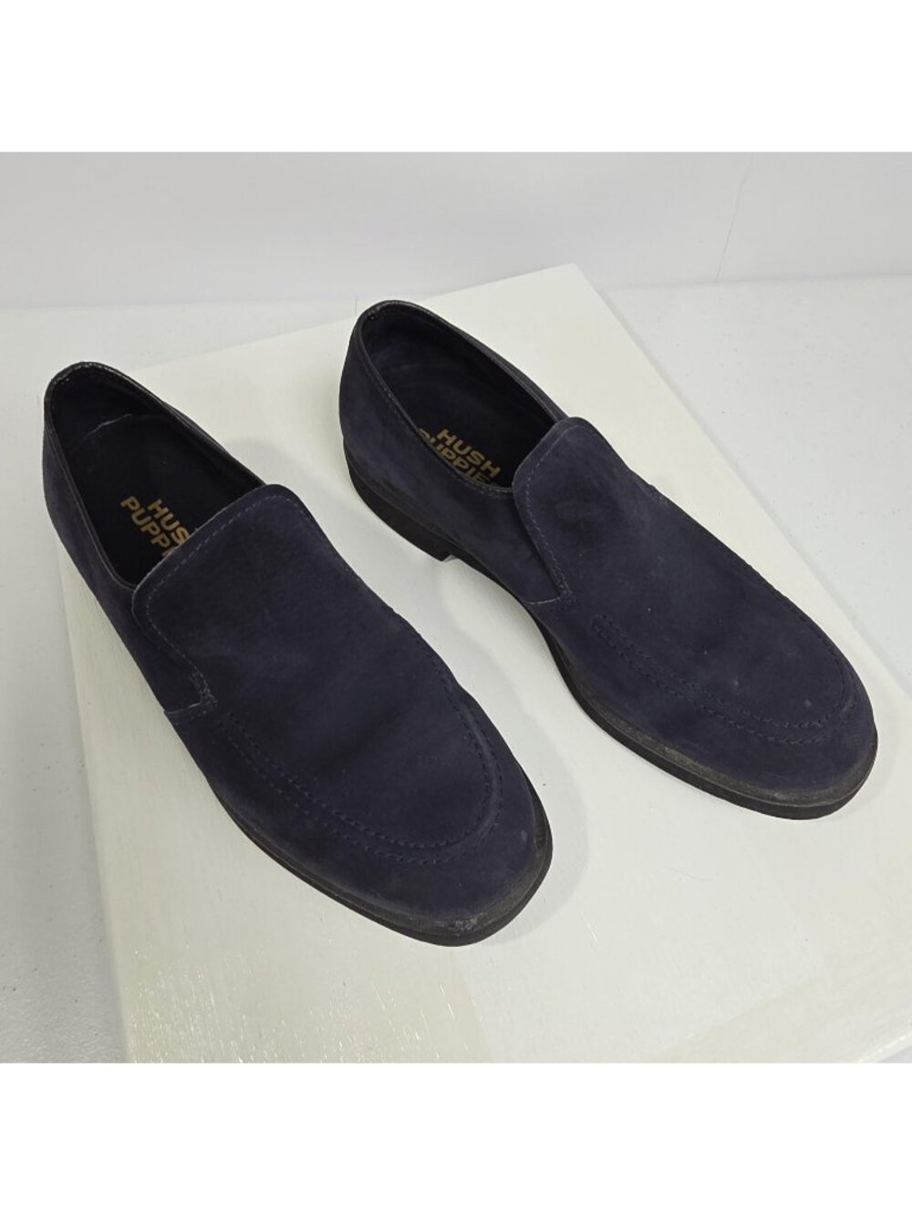 Hush Puppies Shoes Women Size 8 Blue Suede Slip On Comfort Loafers Casual Dress